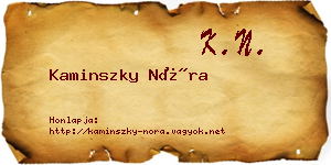 Kaminszky Nóra névjegykártya