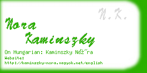 nora kaminszky business card